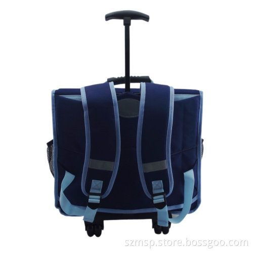 600D ployester popular quality fixed trolley school backpack for boys